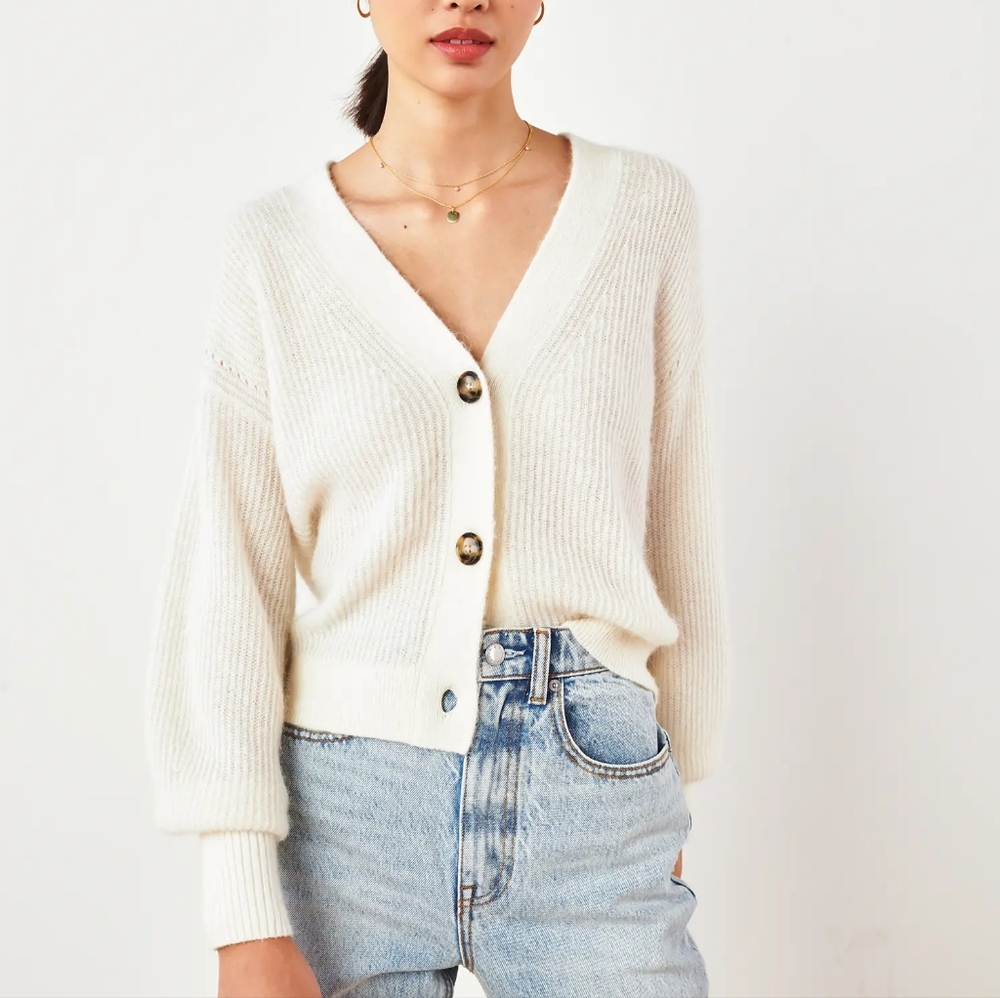 Quince Baby Alpaca-Wool Cropped Cardigan